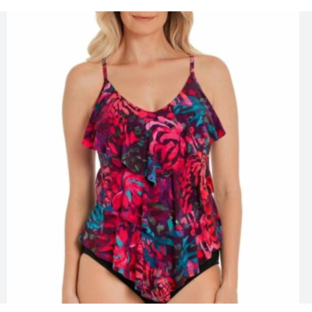 Magicsuit sz 12 Coral Springs Rita v neckline Tankini top - Picture 1 of 5